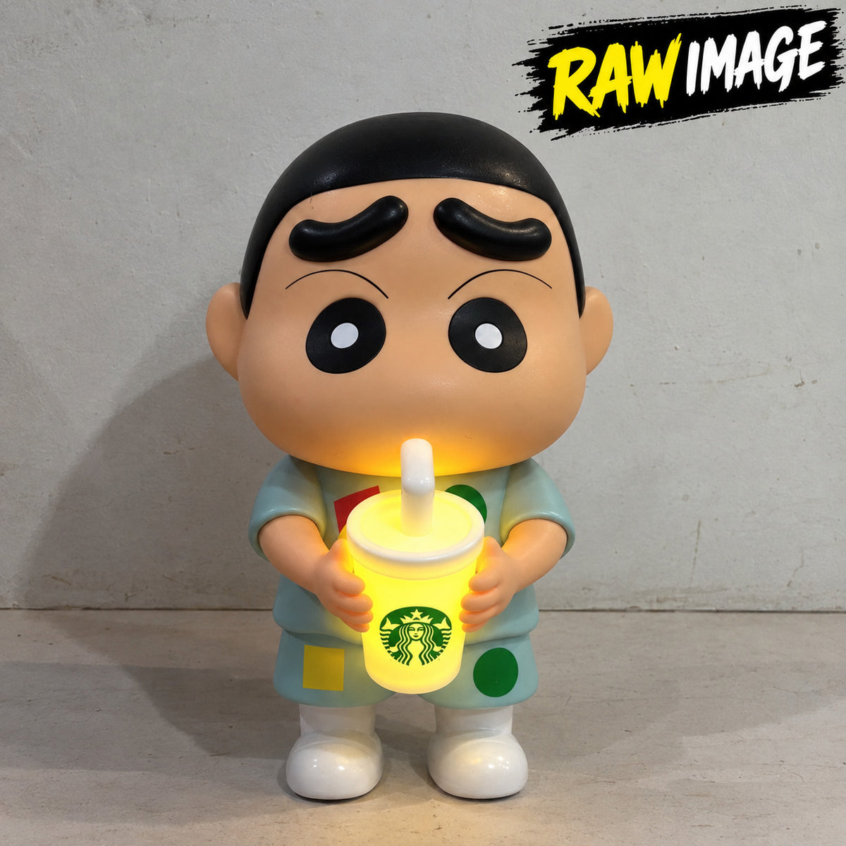 Shinchan drink figure night lamp front view with light-up cup

