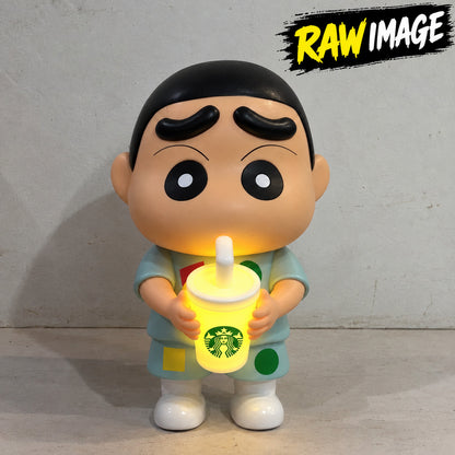 Shinchan drink figure night lamp front view with light-up cup
