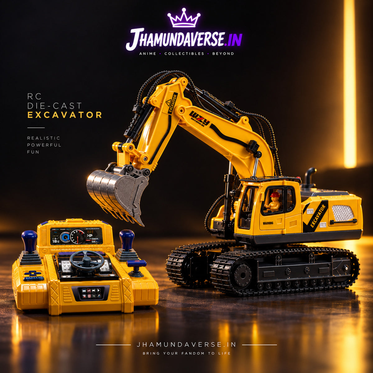 RC die-cast excavator 15 channel 2.4GHz remote control construction vehicle