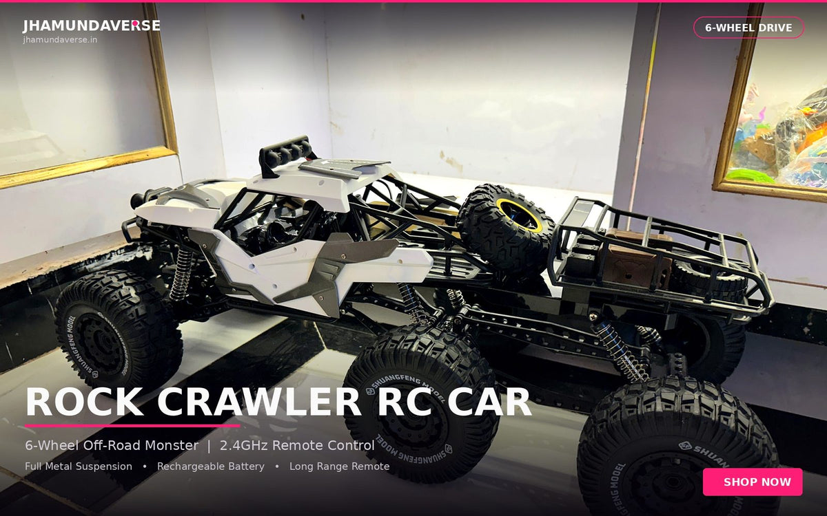MOKA 6x6 Rock Crawler remote control car with six off-road wheels and rugged monster truck design