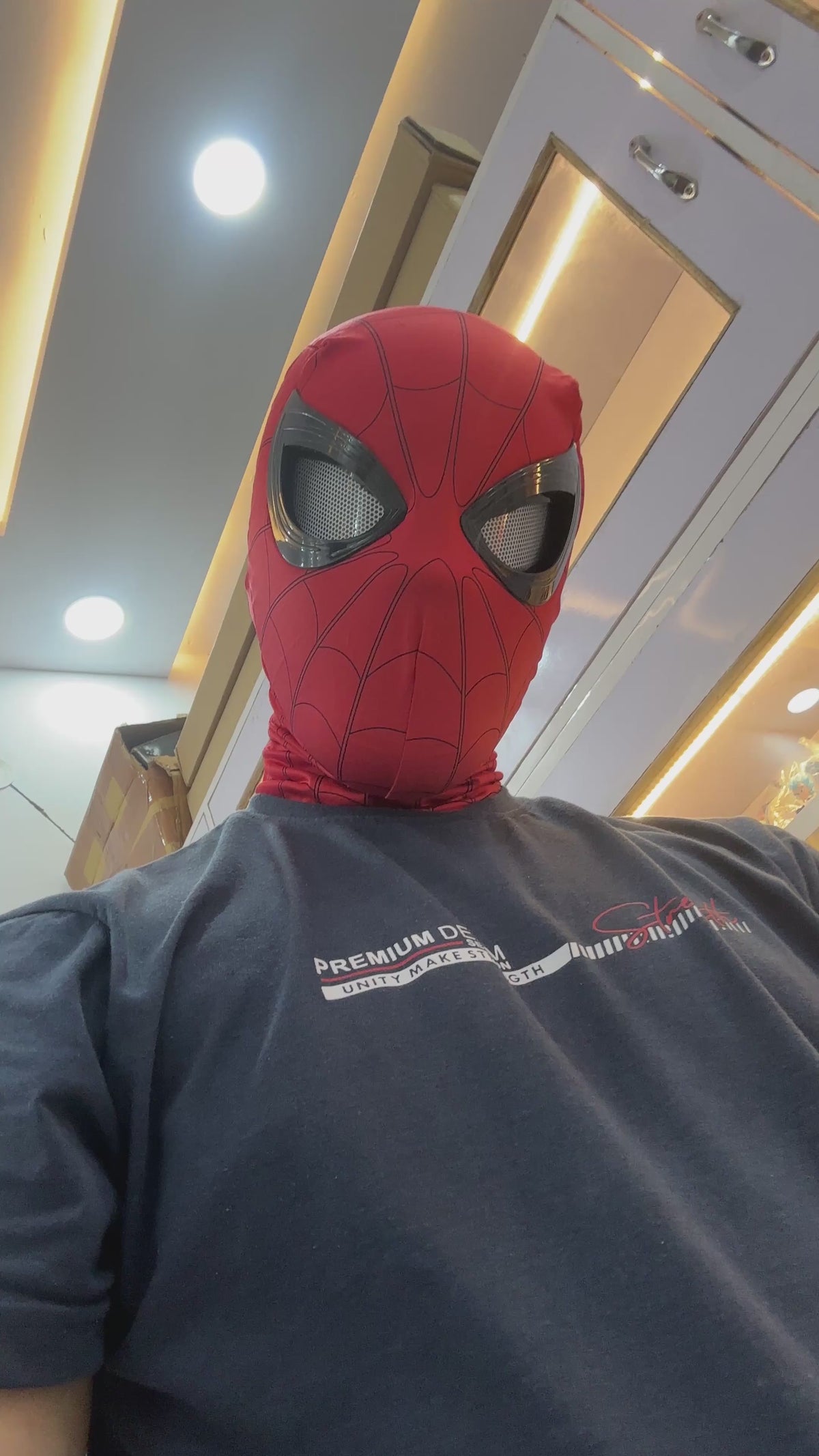 Spider-Man red cosplay mask adjustable fit