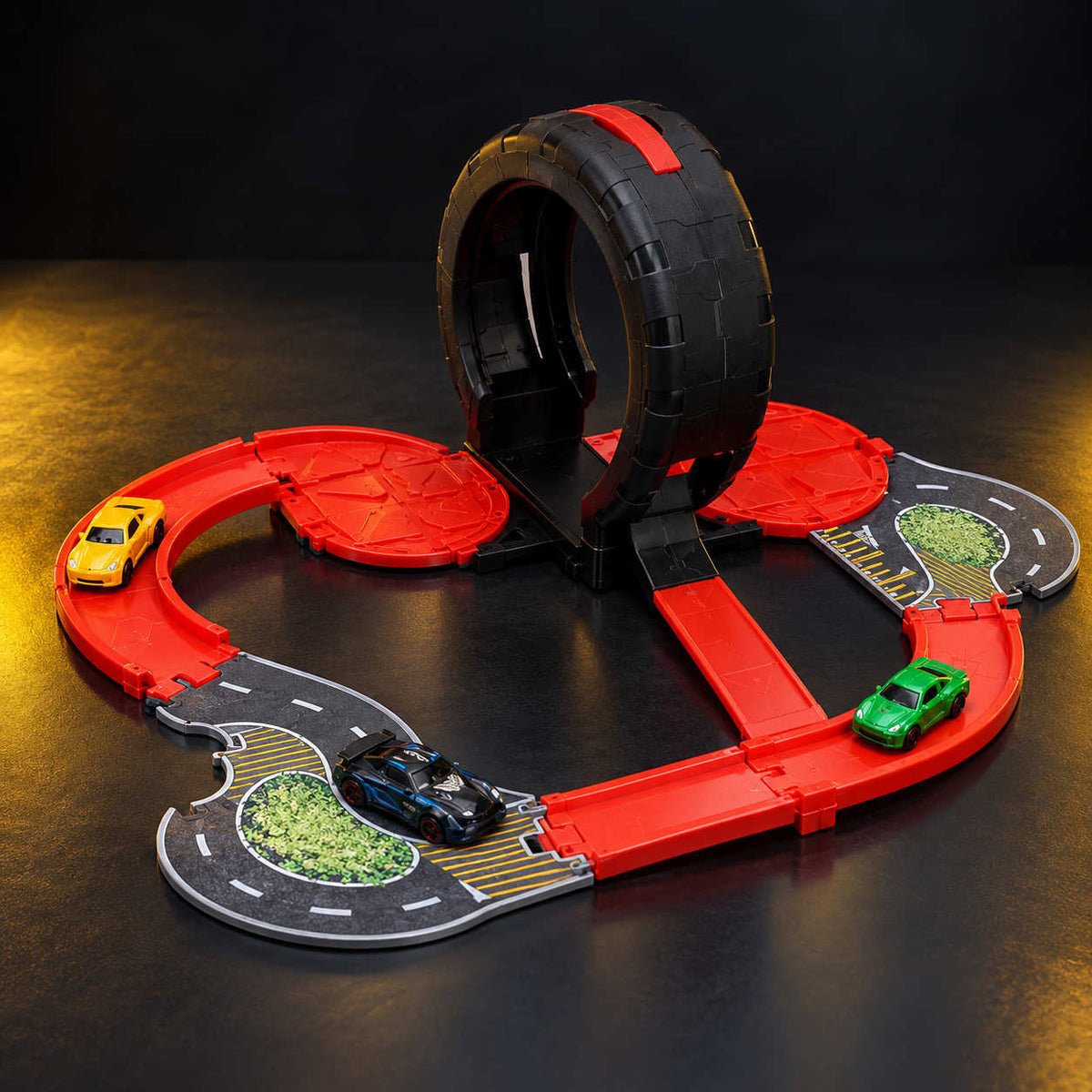 McQueen 360° loop racing track set with die-cast pull-back mini car for kids
